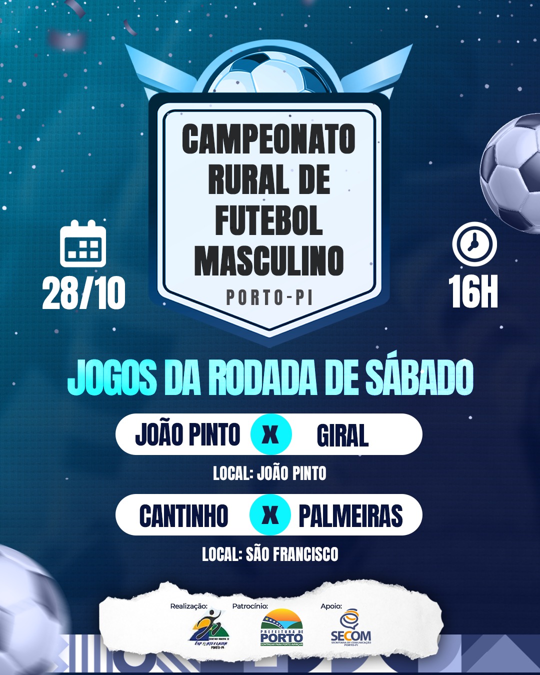 Confira os jogos da rodada deste domingo do Campeonato Rural de